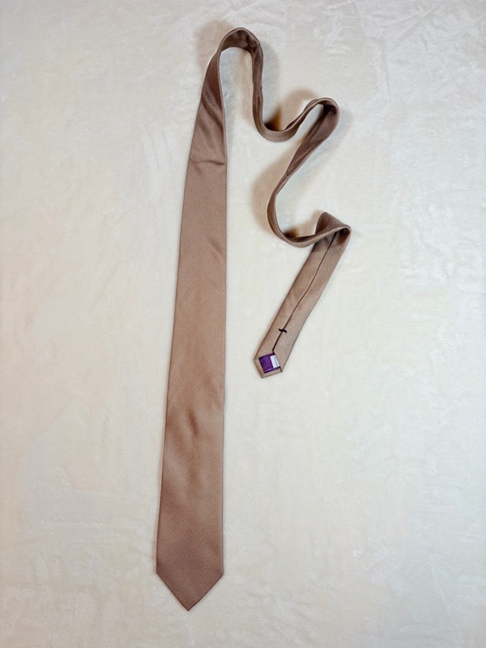 Burma Bibas Men's Beige / Gold Solid Necktie